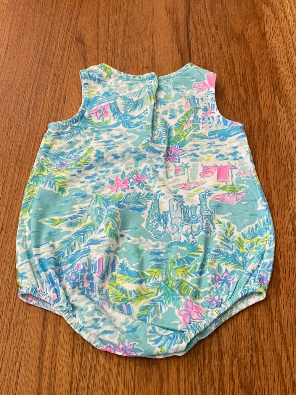 Lilly Pulitzer Cotton Jersey Multicolor Tropical Print Baby One-Piece